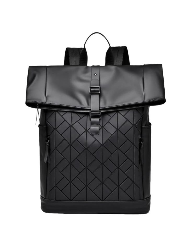 Honor Quilted Modern Rectangular Daypack Backpack – Black