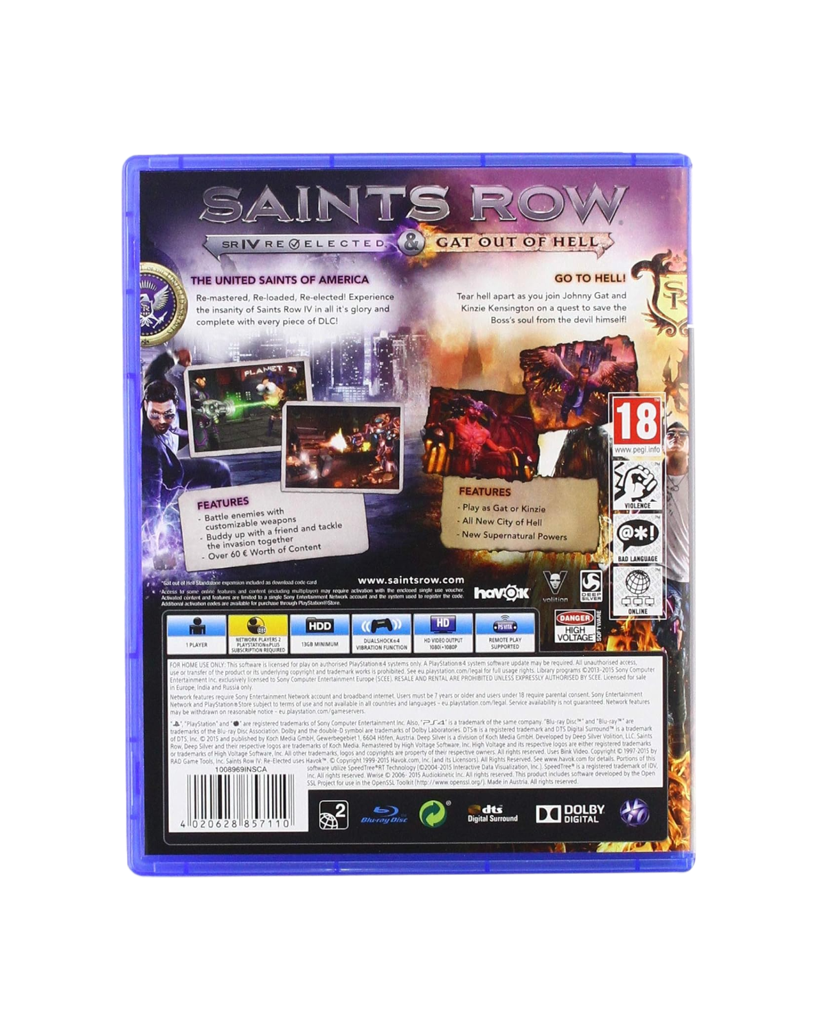 Saints Row IV: Re-Elected + Gat out of Hell – PlayStation 4 (Pre-Loved)