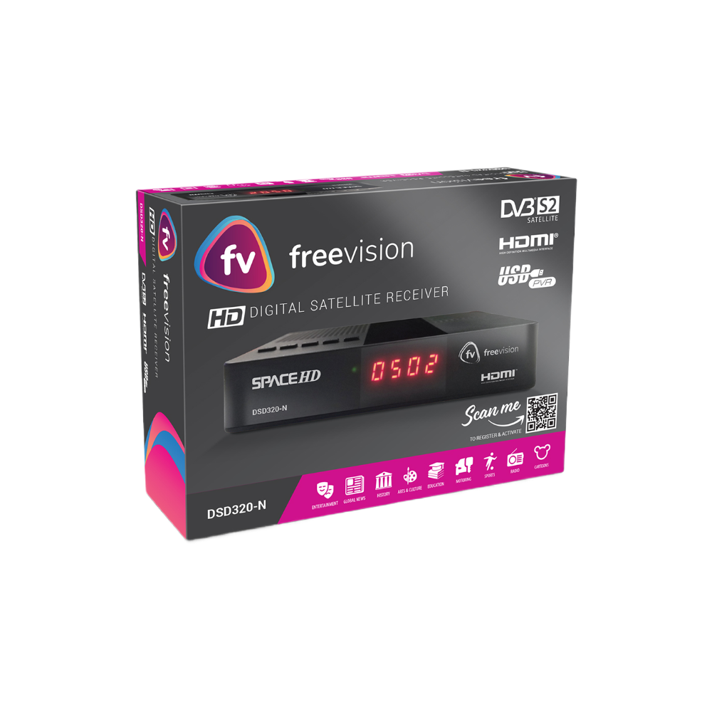SpaceHD Freevision DVB-S2 Digital Satellite Receiver – REC-DSD320-N