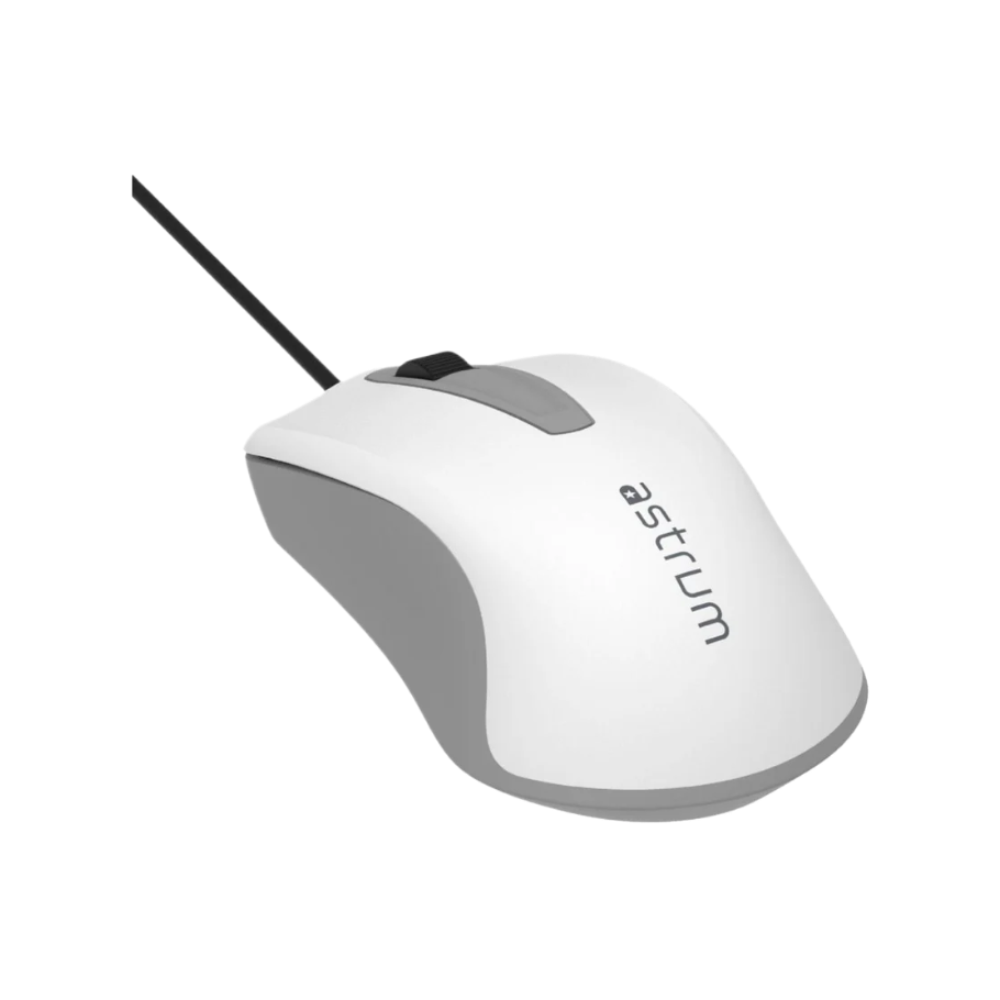 Astrum MU120 Wired Optical Mouse – Black/White