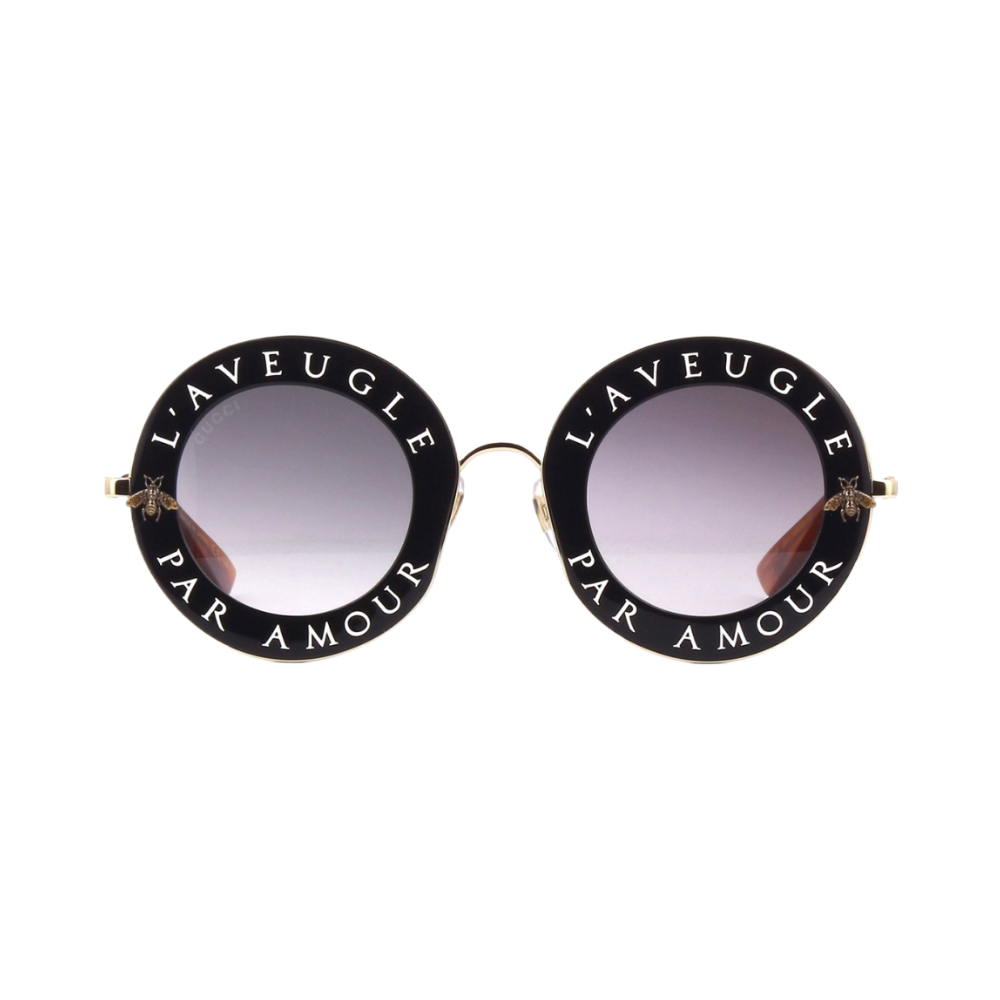 Gucci Round Frame Acetate Sunglasses – Black Gold