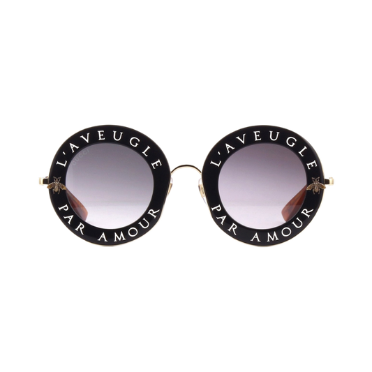 Gucci Round Frame Acetate Sunglasses – Black Gold