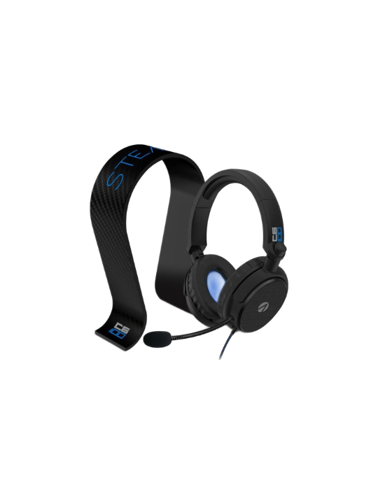 Stealth C6-100 Over-Ear Gaming Headset with Stand - Carbon Edition (Black and Blue)