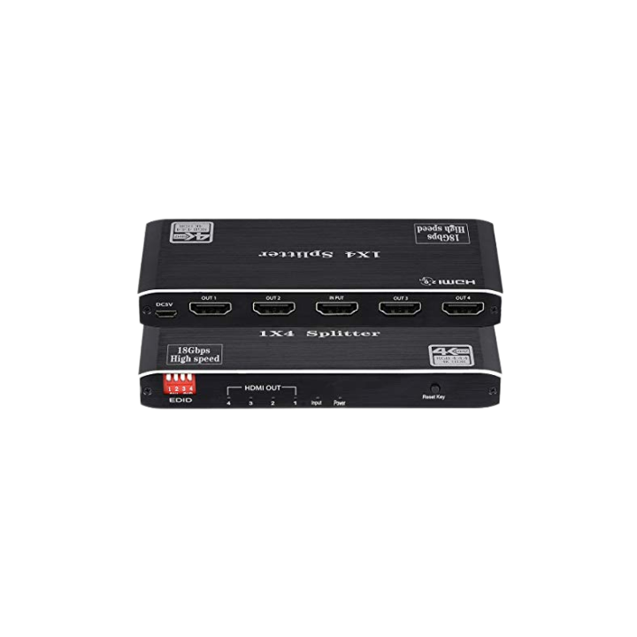 1x4 HDMI Splitter – 4K 60Hz (1 In 4 Out, Audio Support) – Brand New