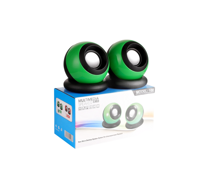 Aevlon™ Mini Digital 2.0 Multimedia USB Speaker Tyre Type (Green) (New)