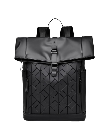 Honor Quilted Modern Rectangular Daypack Backpack – Black