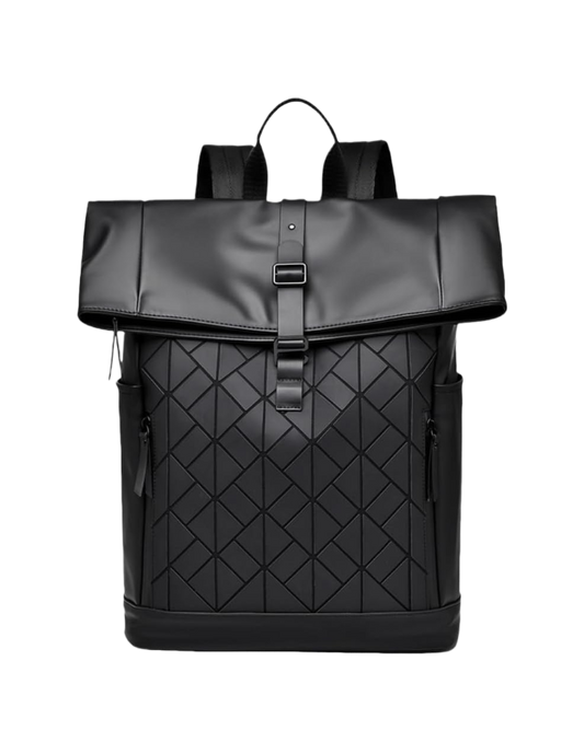 Honor Quilted Modern Rectangular Daypack Backpack – Black