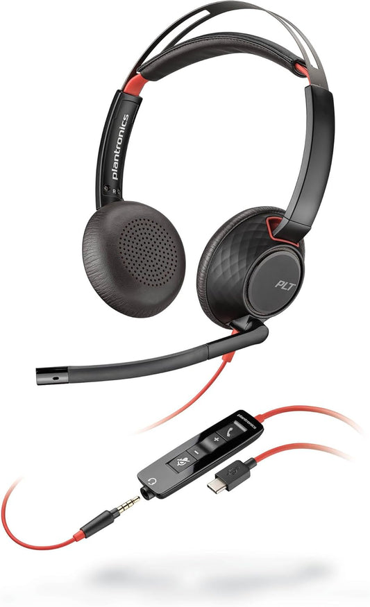 Poly Blackwire 5220 Wired Headset – USB-C, USB-A & 3.5mm Connectivity