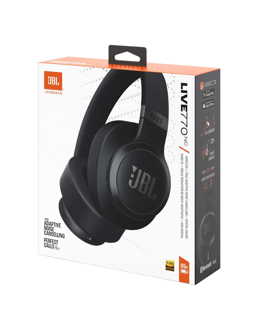 JBL Live 770 Noise Cancelling On-Ear Headphones Black