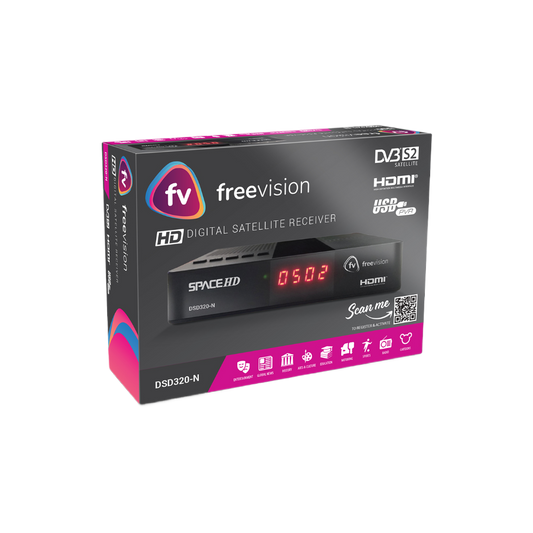 SpaceHD Freevision DVB-S2 Digital Satellite Receiver – REC-DSD320-N