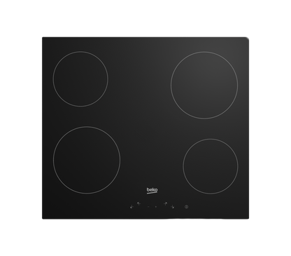 Beko HIC 64401 60cm Vitroceramic Cooking Hob – 4 Zones, Touch Control, Black