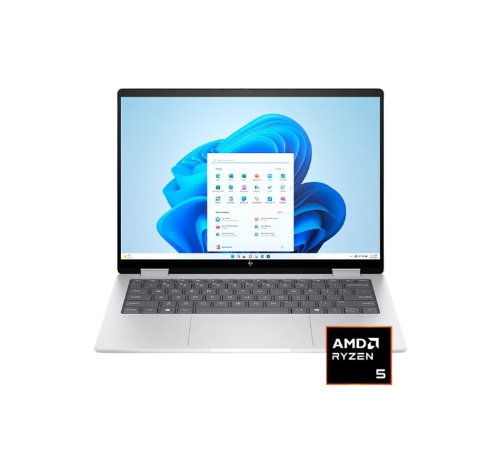 HP - Envy 2-in-1 14" Wide Ultra XGA Touch-Screen Laptop - AMD Ryzen 5-16GB Memory - 512GB SSD - Glacier Silver Windows 11 pro AI: Copilot 14-fa0013dx