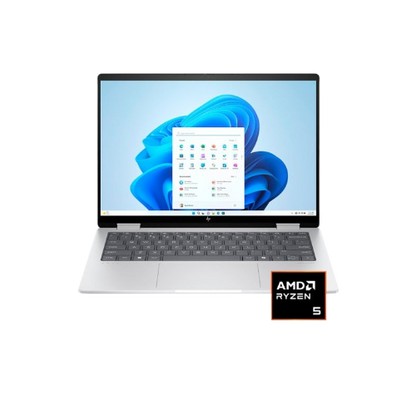 HP - Envy 2-in-1 14" Wide Ultra XGA Touch-Screen Laptop - AMD Ryzen 5-16GB Memory - 512GB SSD - Glacier Silver Windows 11 pro AI: Copilot 14-fa0013dx