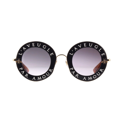 Gucci Round Frame Acetate Sunglasses – Black Gold