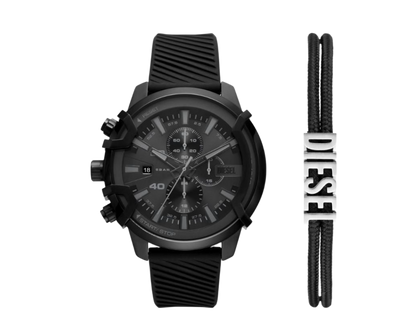 Diesel Men’s Griffed Chronograph Watch – Black Stainless Steel (Model No: DZ4649)