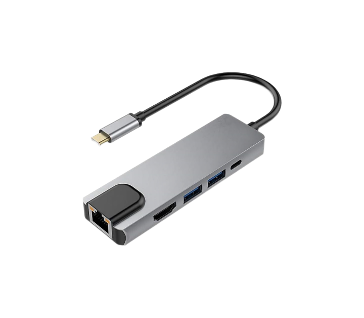 ALANES USB C Hub Multiport Adapter, USB C to Ethernet Hub, USB C to HDMI Adapter with HDMI, Ethernet Port, USB 3.0 Port