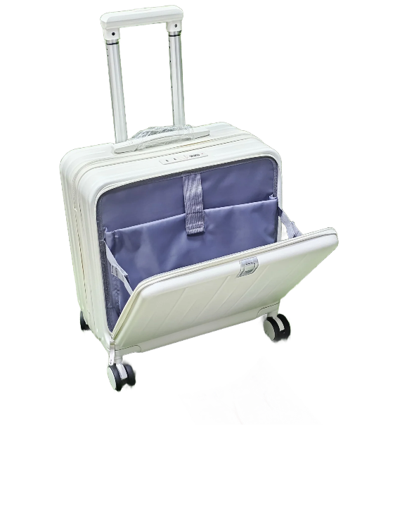 Honor Suitcase has a front opening spinner wheels and a combination lock.
