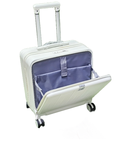 Honor Suitcase has a front opening spinner wheels and a combination lock.